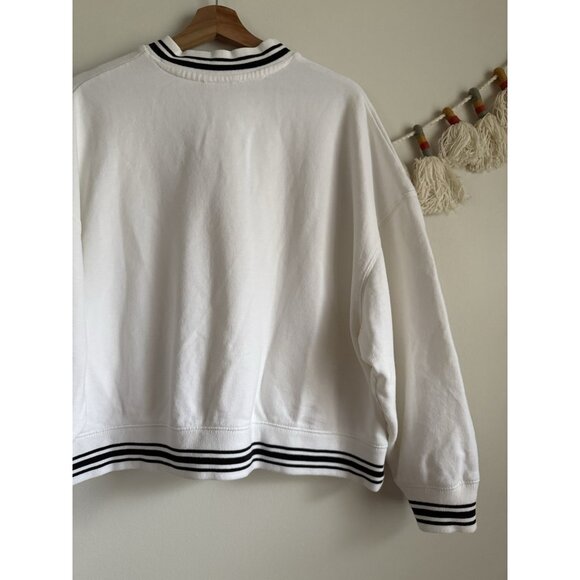 Free People Movement Best Of Pullover White Varsity Oversized Sporty Preppy XS - Picture 11 of 11